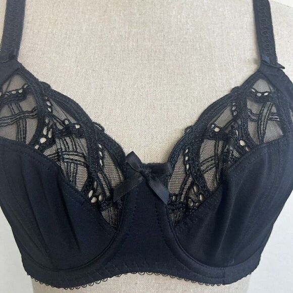 Fantasie BLACK Alex Underwire with Side Support Bra Size 32DD Lace Coquette NWT - Picture 7 of 12